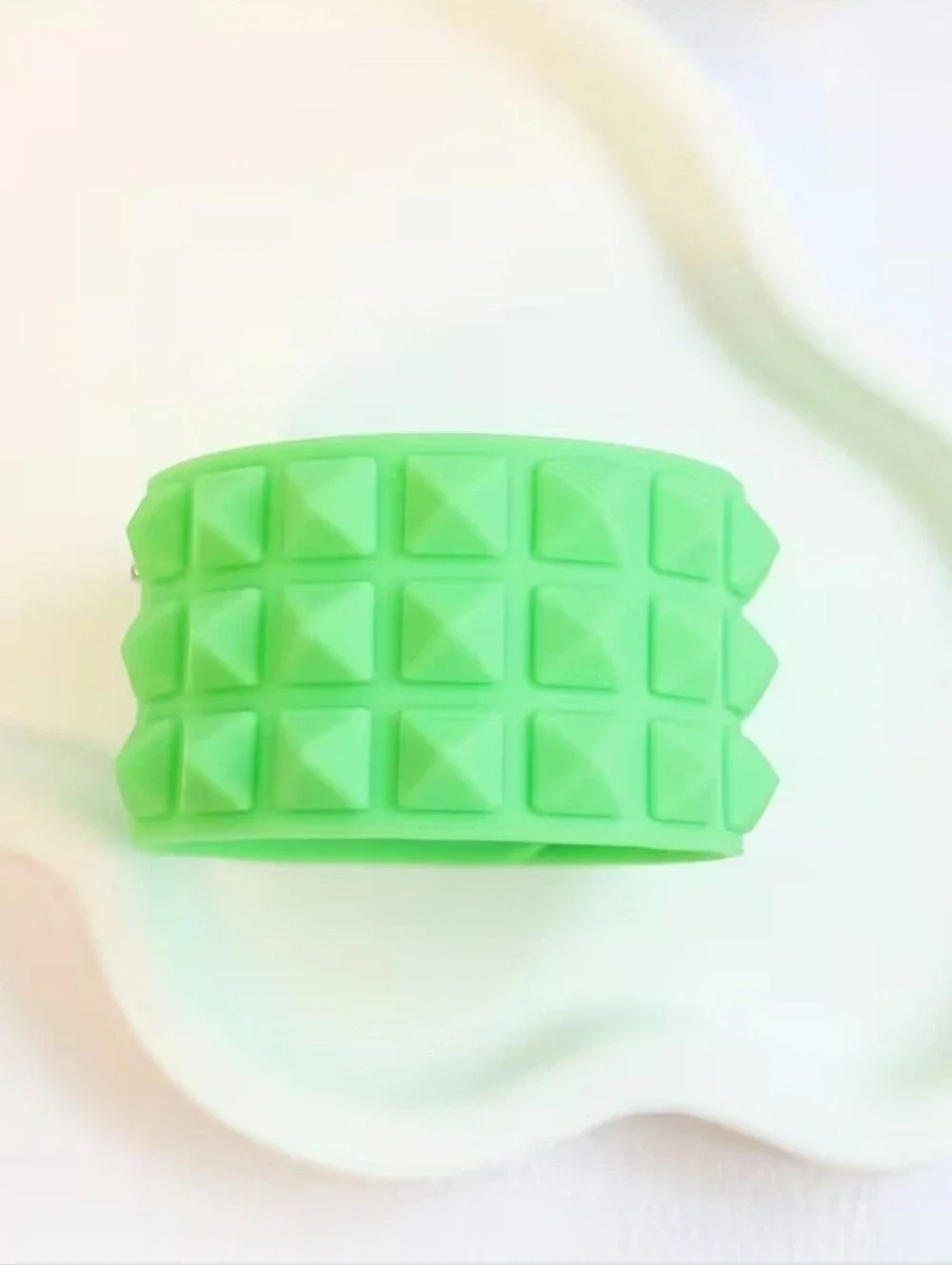 Green Silicone Stud Bracelet